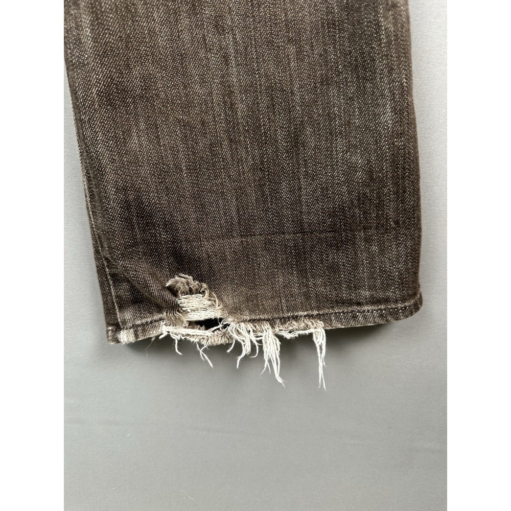 7 For All Mankind Jeans Womens Brown Distressed Bootcut Cotton Blend Size 28 - Picture 6 of 11